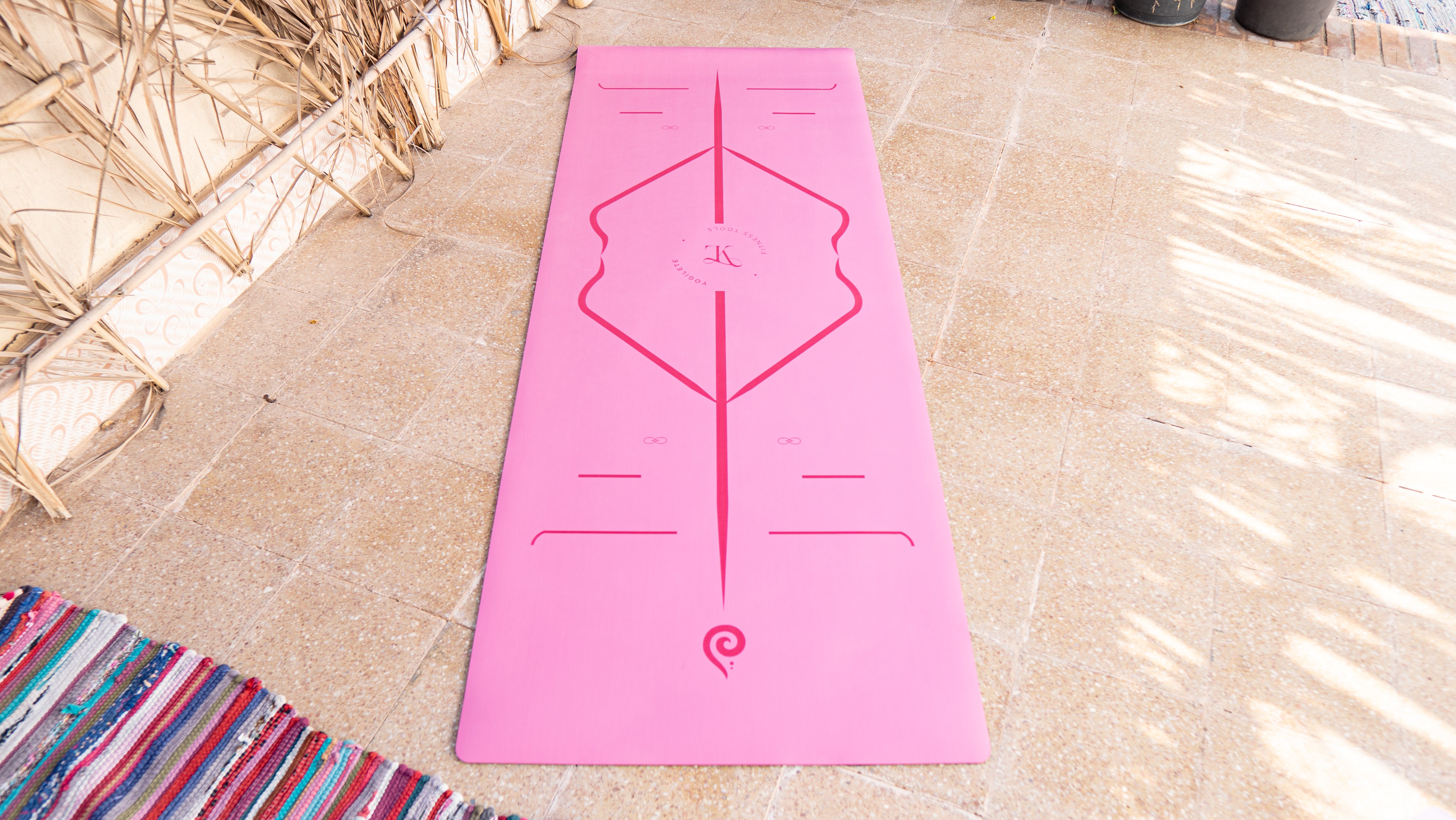 Pink Yoga Mat With White Background Stock Photo, Picture and Royalty Free  Image. Image 16248433.